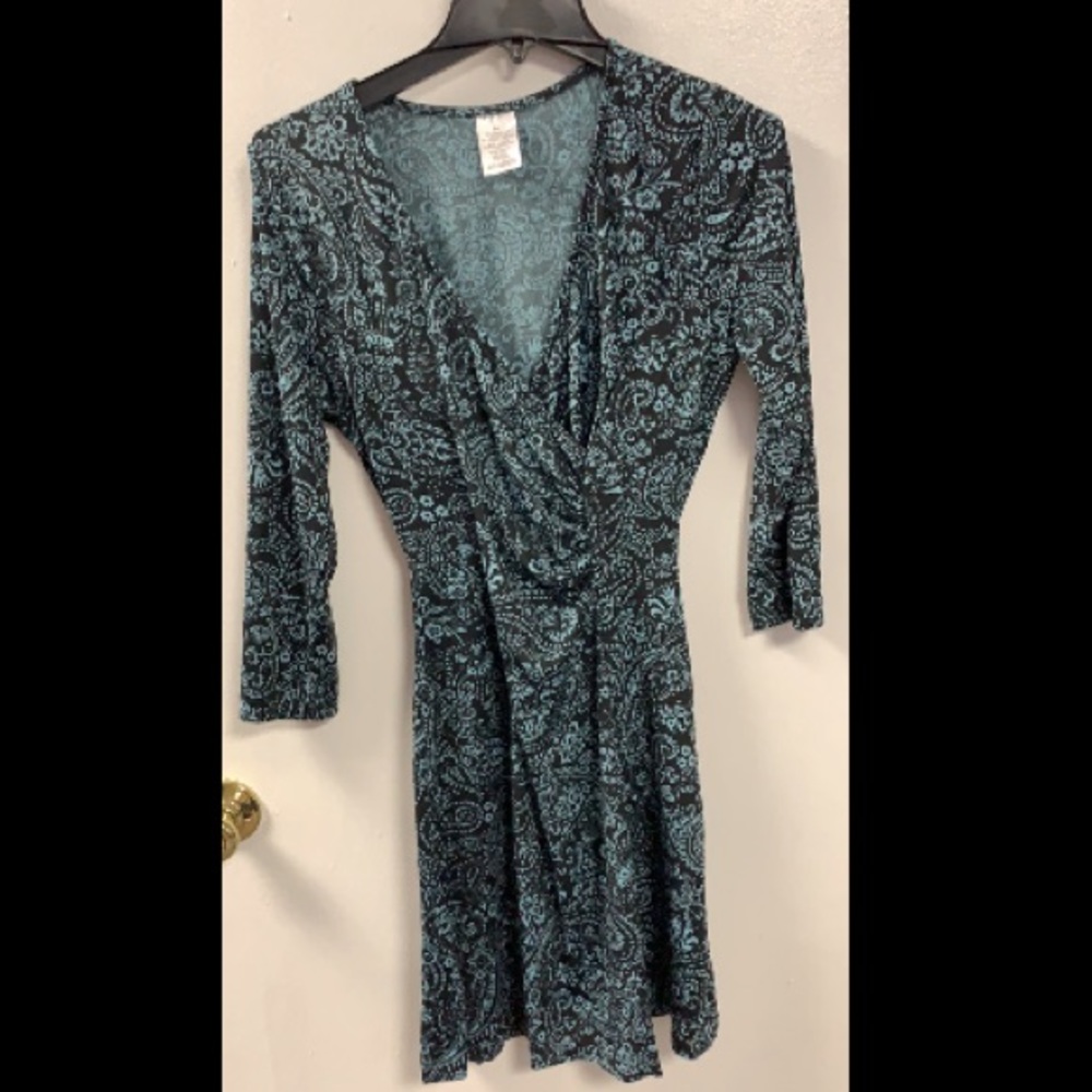 Teal floral dress